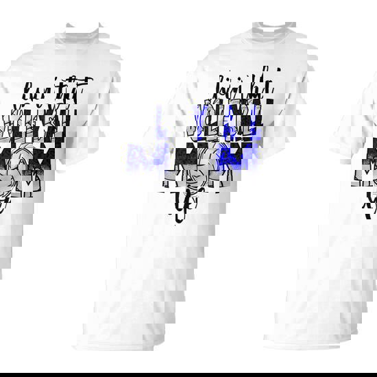 Living That Volleyball Mom Life Blue Leopard T-Shirt