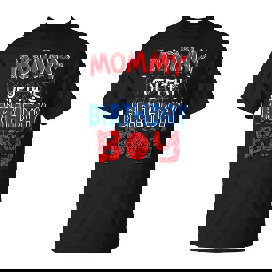 Mommy Of Birthday Boy Costume Spider Web Birthday Party T-Shirt