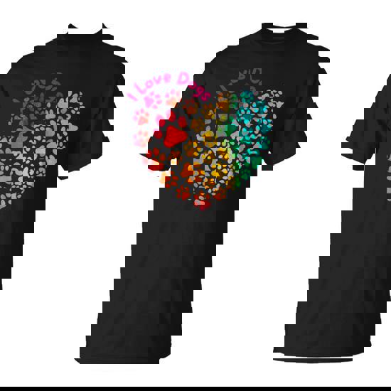 I Love Dogs Heart & Paws Cute Puppy Pet Lover T-Shirt