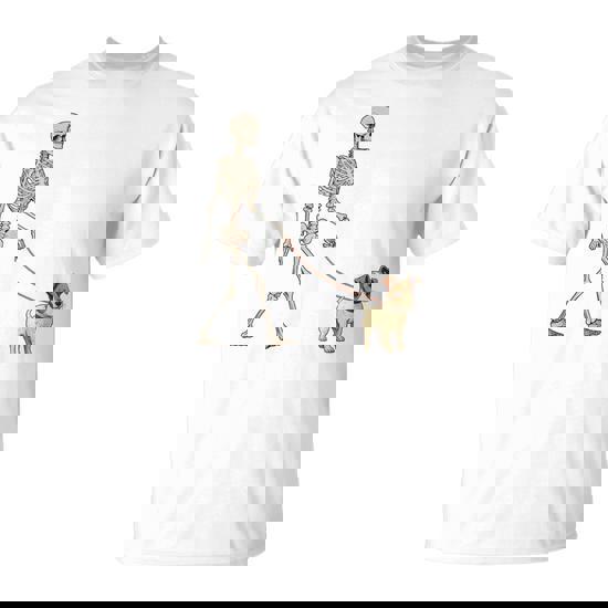 Jack Russell Skeleton Dog Walking Halloween T-Shirt