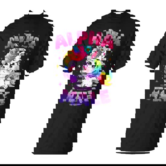 Ironic Alpha Unicorn Sarcastic Girly Sparkle Rainbow T-Shirt