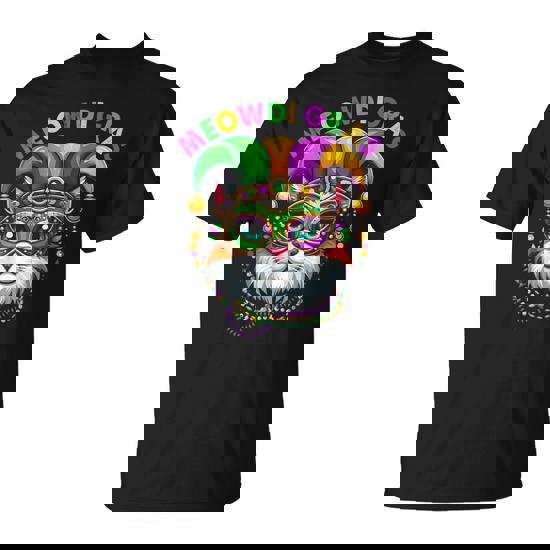 Meowdi Gras Mardi Gras Cat Lover New Orleans Louisiana Usa T-Shirt