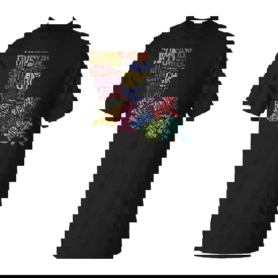 Louisiana State Map Mardi Gras Creole Cajun Culture T-Shirt