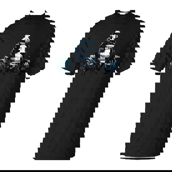 Muscle Gym Panda Bodybuilder Weightlifting Motivational T-Shirt