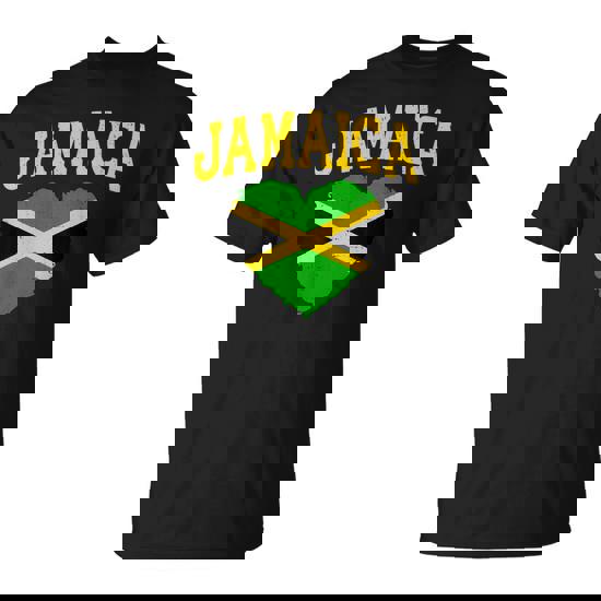 Jamaica Flag In A Heart Shaped Souvenir For Proud Jamaican T-Shirt