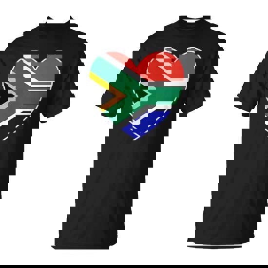 I Heart South Africa Fun South African Flag Heart T-Shirt