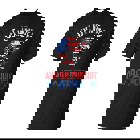 Men's Fishing S American Flag Bass T-Shirt