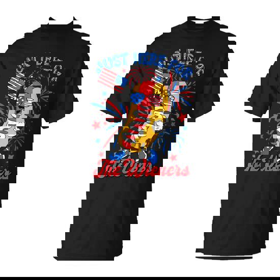 Just Here For The Wieners Hot Dog American Happy 4Th Of July T-Shirt