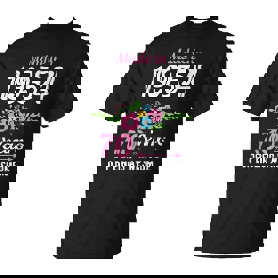 Made In 1954 Floral 70Th Birthday T-Shirt