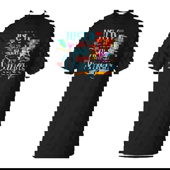 Just A Girl Who Loves Dragons Girl Colorful Dragon T-Shirt