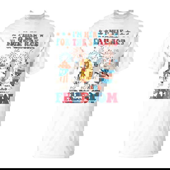 I'm Here For The Snacks And Freedom 4Th Of July Boys Girls T-Shirt