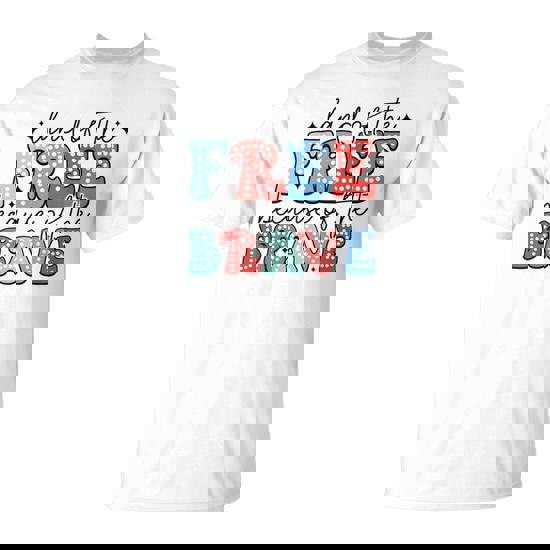 Land Of The Free Because Of The Brave Dalmatian Dots Womens T-Shirt