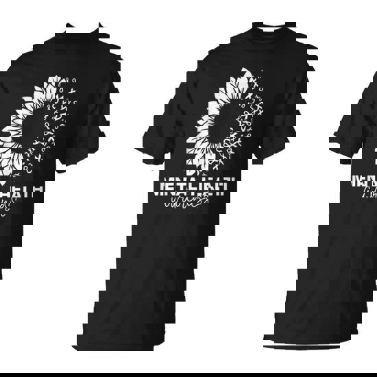 Mental Health Awareness Green Sunflower Mental Health T-Shirt