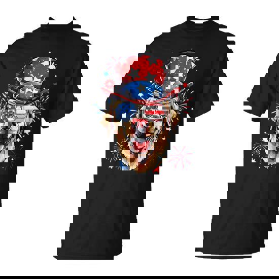 Labrador Retriever Patriotic Usa Flag 4Th Of July Dog Lover T-Shirt