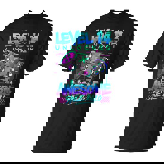 Level 14 Unlocked 14 Years Old Boy Birthday 14Th Birthday T-Shirt
