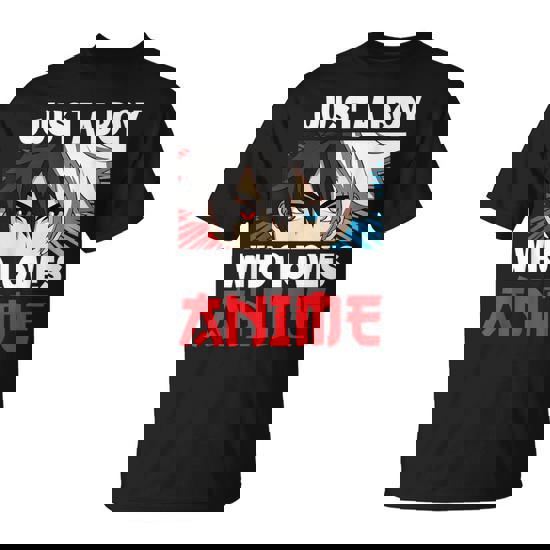 Just A Boy Who Loves Anime Japanese Anime Boy Manga T-Shirt