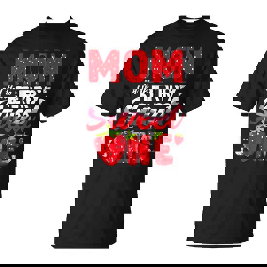 Mom Of The Berry Sweet One Strawberry 1St Birthday T-Shirt