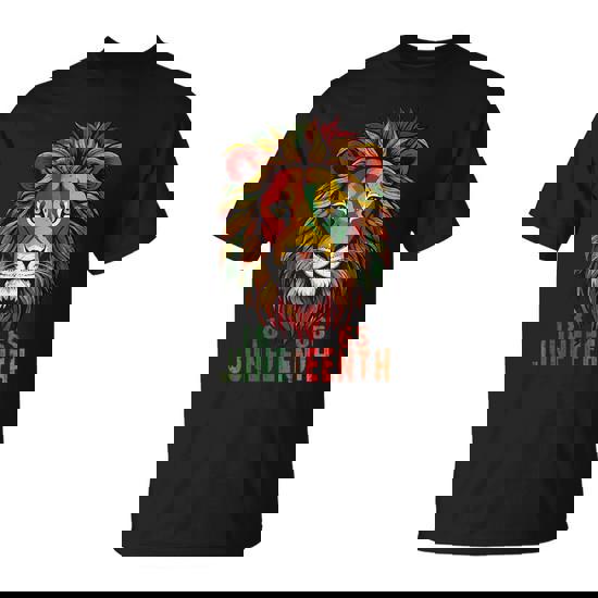 Junenth African American Black Lion 1865 King T-Shirt