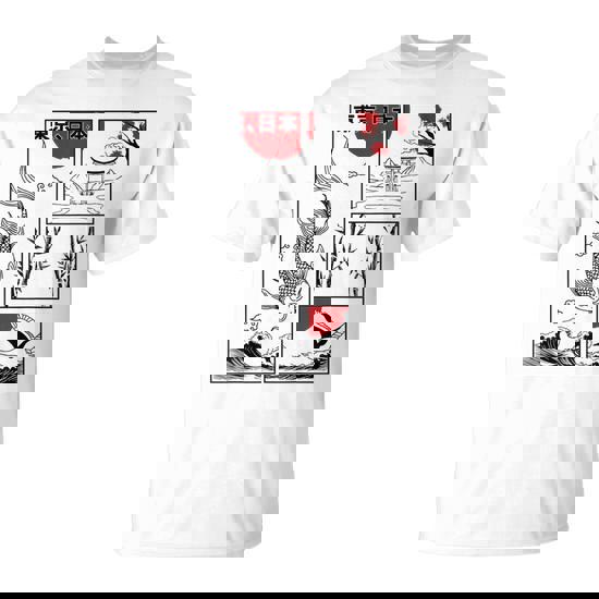 Japanese Koi Fish The Great Wave Off Kanagawa Kanji Japan T-Shirt