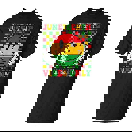 Junenth Vibes Only 1865 African Smile Face Girls T-Shirt