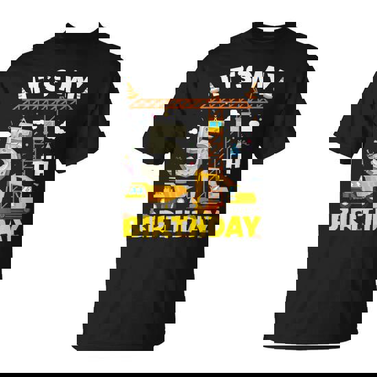 It's My 5Th Birthday Boys Construction Excavator 5 Years Old T-Shirt