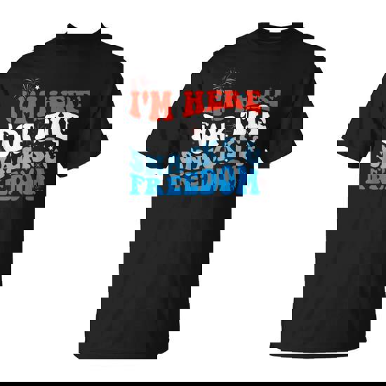 I'm Here For The Snacks And Freedom Retro 4Th Of July T-Shirt