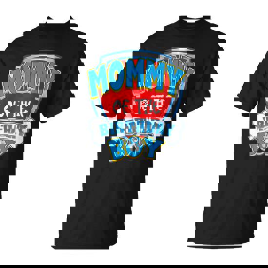 Mommy Of The Birthday Boy Dog Paw Family Matching T-Shirt