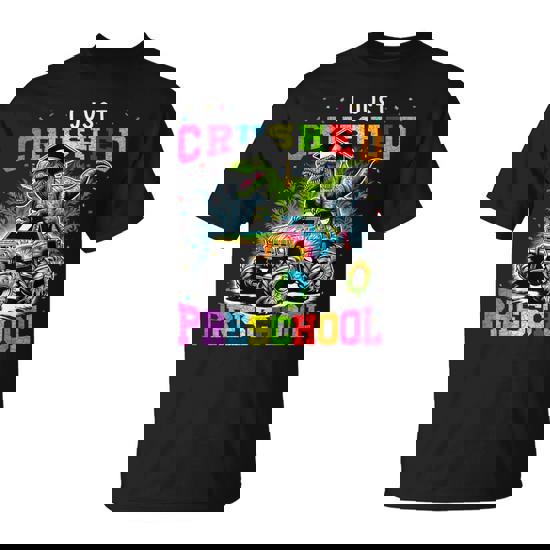 I Crushed Preschool Dinosaur Monster Truck Graduation 2024 T-Shirt