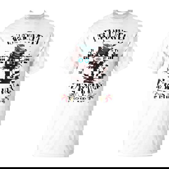 I Graduated Graduate Class 2024 Black Cat Graduation T-Shirt