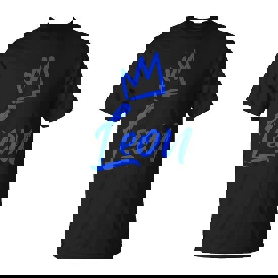 Leon The King Blue Crown & Name For Called Leon T-Shirt