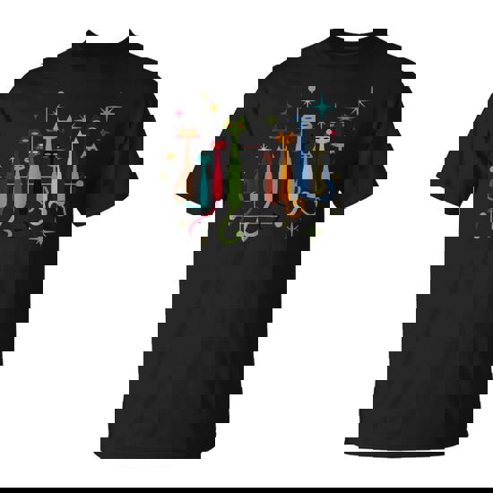 Mid-Century Modern Look Cat 50S 60S Retro Vintage T-Shirt