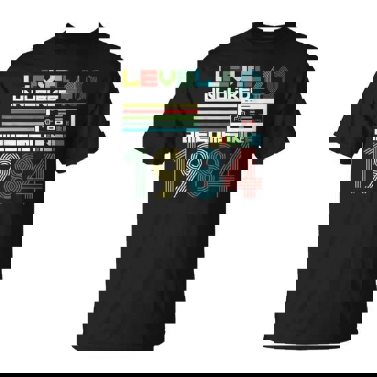 Level 40 Unlocked Since 1984 Video Gamer 40Th Birthday T-Shirt