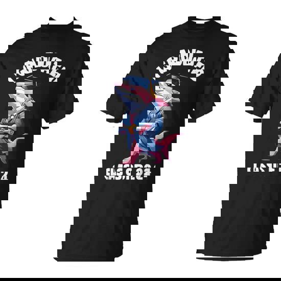 I Graduated Graduate Class Of 2024 Shark Graduation T-Shirt