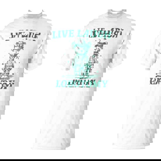 Live Laugh Lobotomy Retro Cartoon Bear Meme T-Shirt