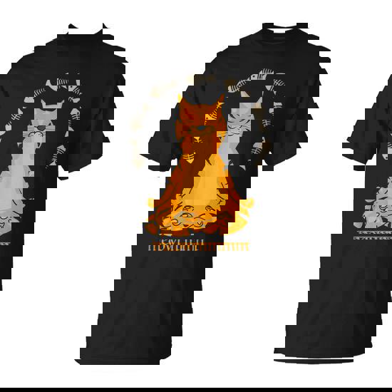 Meowmmm Cat Meditation In Lotus Pose Cute Yoga Cat T-Shirt