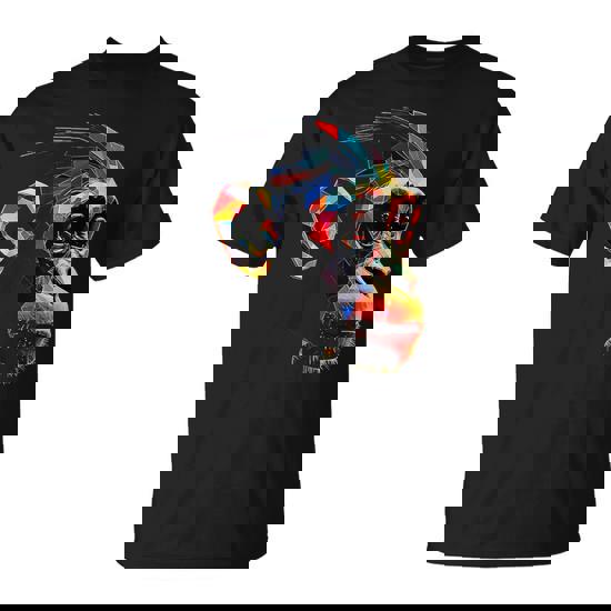 Monkey Zoo Colourful Monkey Face Polygon Animal Motif Monkey T-Shirt