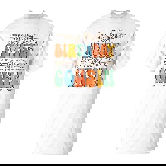 My First Birthday As A Cousin Vintage Groovy Father's Day T-Shirt