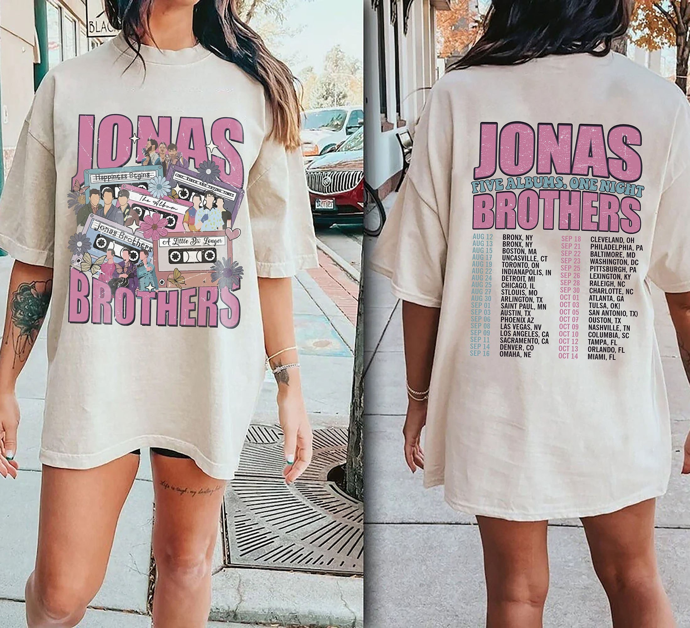 Jonas Brothers Tour Shirt Jonas Brothers Five Albums One Night Tour Shirt Jonas Brothers Merch Tee, Premium Shirt
