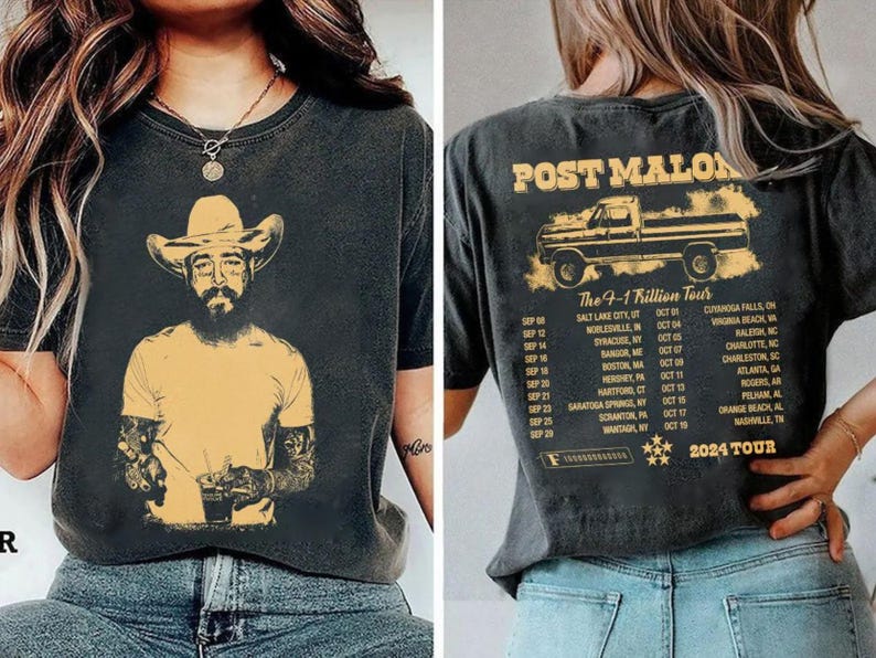 Post Malone Comfort Colors Shirt, Post Malone F1 Trillion Tour Shirt, Post 2024 Concert Shirt, Posty Tee, Post Tour 2024 Shirt