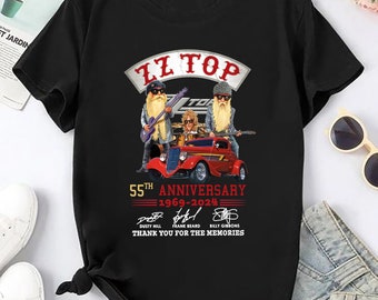 ZZ Top 55th Anniversary Shirt, ZZ Top Rock Band Shirt, ZZ Top Fan Gift, Zz Top Tour 2024 Shirt, Zz Top Signatures Shirt, Zz Top Vintage Tee