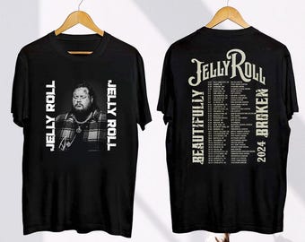 Vintage Jelly Roll 2024 Tour Shirt, Jelly Roll The Beautifully Broken Tour 2024, Jelly Roll Fan Gift, Country Music Tour, Jelly Roll Merch