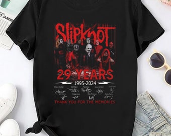 Slipknot 29 Years Signature Shirt, Slipknot 2024 Tour Shirt, Slipknot Band Fan Gift, Slipknot Band 90s Vintage Shirt, Slipknot Band Merch