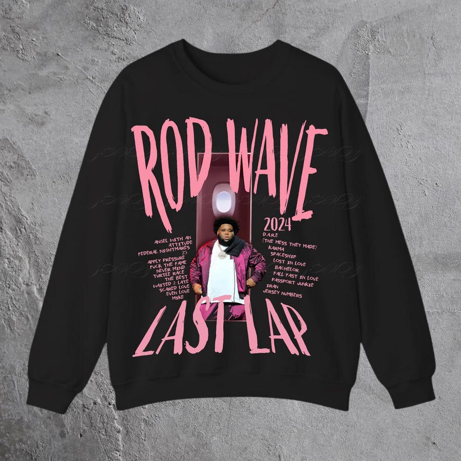 New Rod Wave The Last Lap 2024 Sweatshirt, Rod Ware Fans Pink