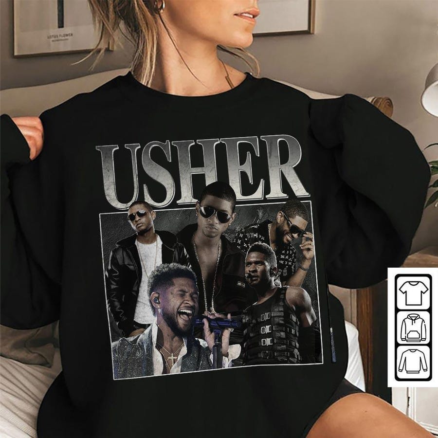 Usher Music K5 Usher Music Pop Shirt Usher Vintage Retro Graphics Music Unisex Gift Bootleg Tshirt