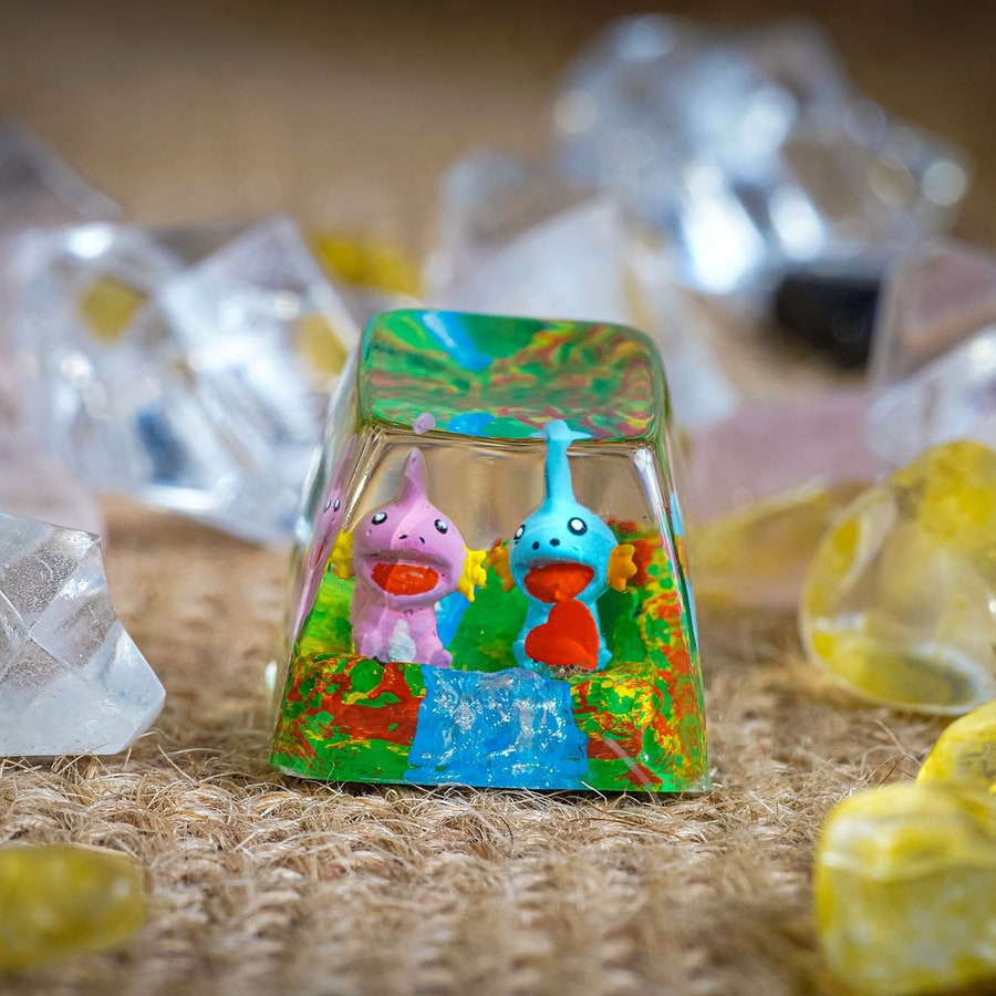 Mudkip And Shiny Pokemon Resin Keycap, Anime Artisan Keycap, Mudkip Pokemon ESC SA Keycap, Shiny Handmade SA Keycap, Gift For Him
