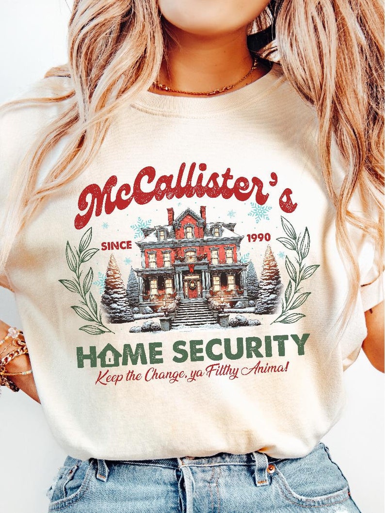 McCallister's Home Security PNG - Retro Christmas design Png - Vintage Christmas design for sublimation and DTG printing