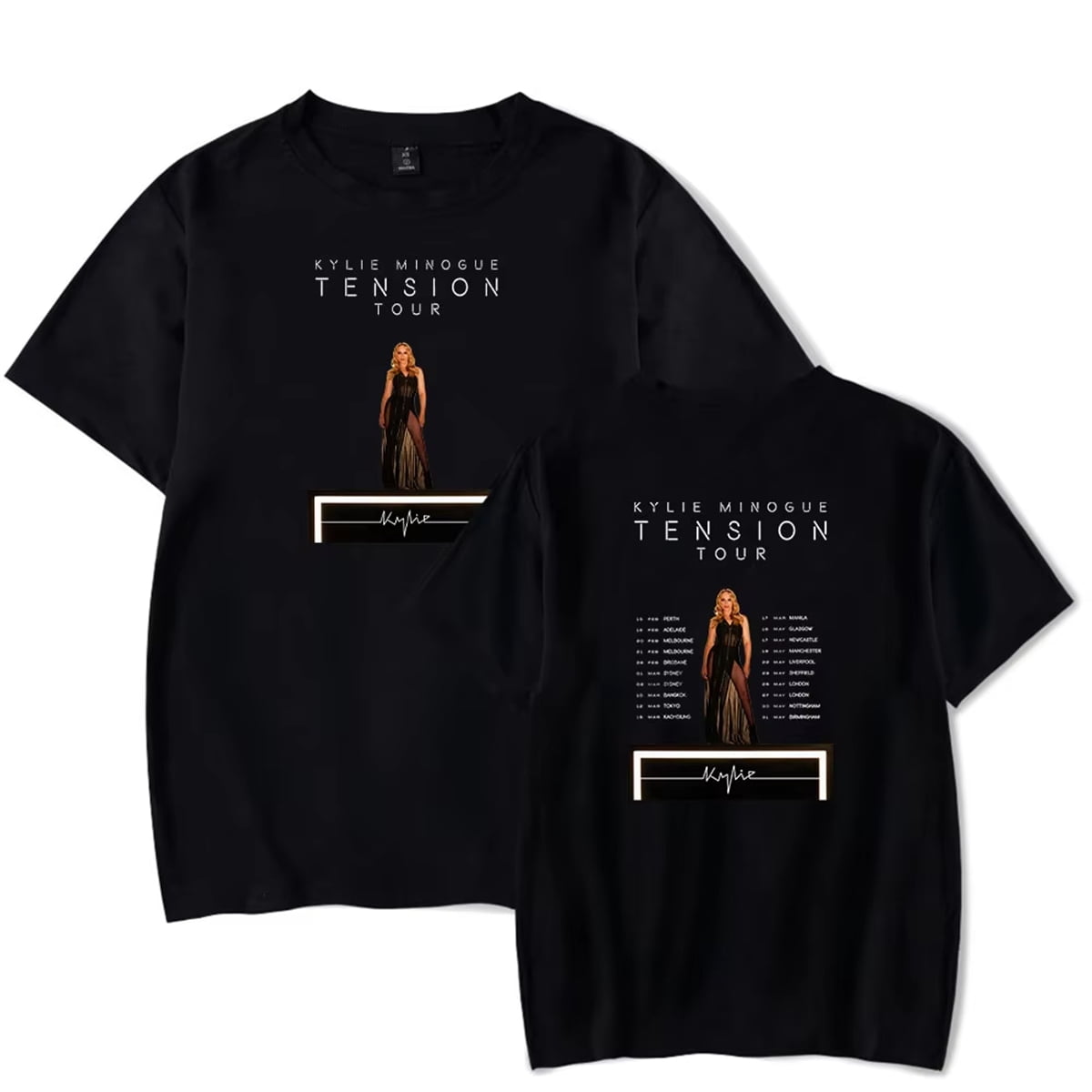 New Kylie Minogue Tension Tour 2025 T-Unisex Short Sleeve Round Neck Shirt Streetwear Kt345