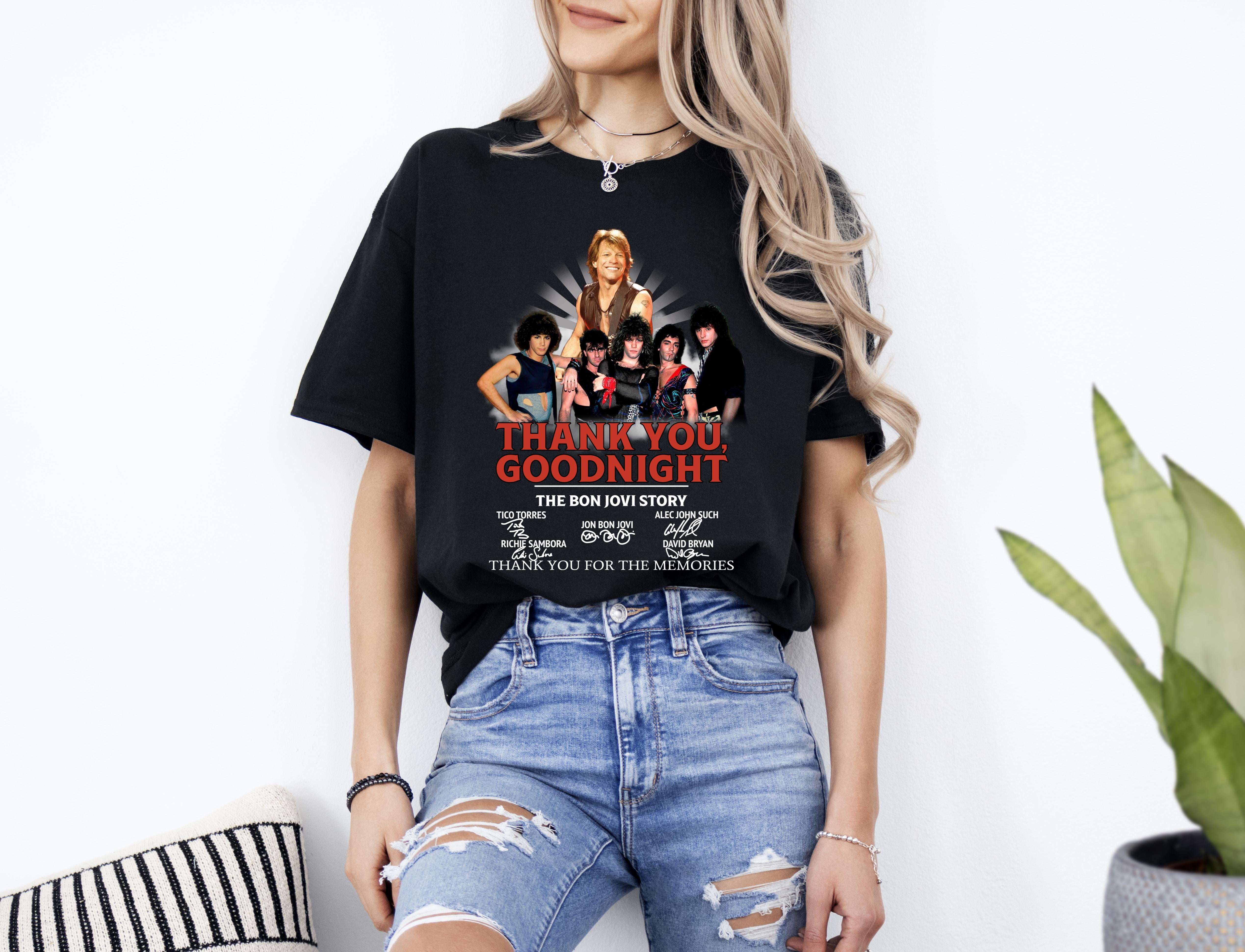 Thank You Goodnight The Bon Jovi Story, Thank You For The Memories Unisex Tshirt..
