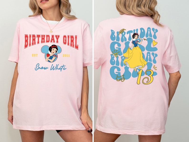 New Custom Princess Birthday Girl Shirt, Disney Snow White Toddler Shirt, Disney Girls Birthday Trip Tee