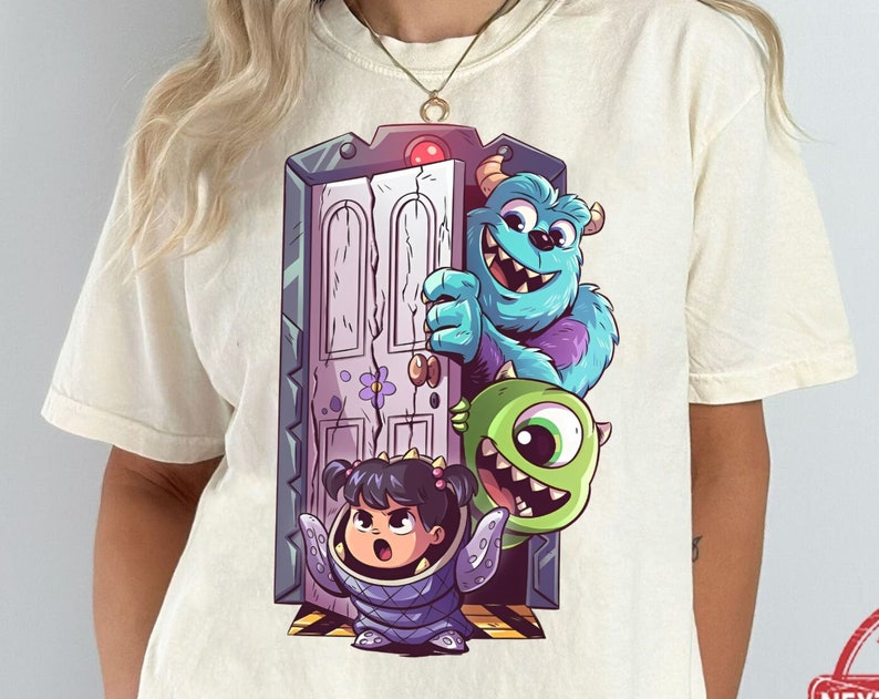 New Retro Disney Monsters Inc Characters Group Shirt, Funny Sulley Mike Boo T-shirt